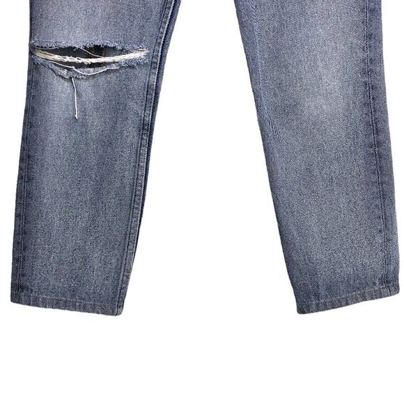 Reformation French Skinny Distressed Baltic Wash High Rise Denim Jeans - Picture 7 of 10